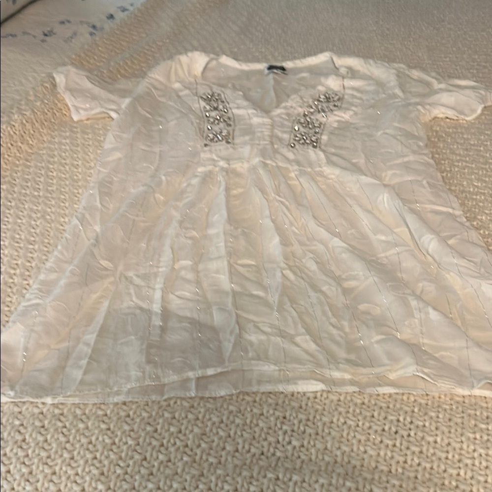 White Kids Top with Embellishments